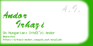 andor irhazi business card